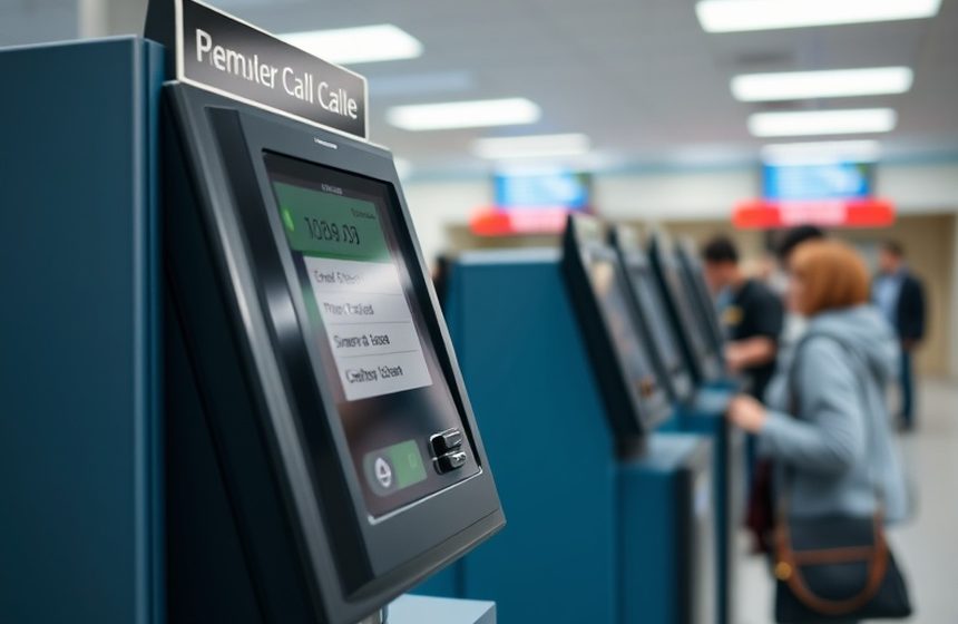 Pantalla de llamado de turnos en un salón de atención